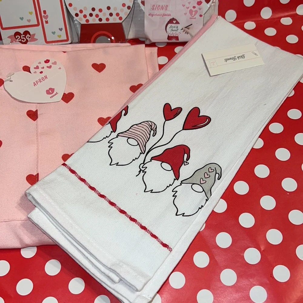 New Target Valentine’s Day Set: Gnome Towels, Heart Apron, Dry Erase Mini Signs